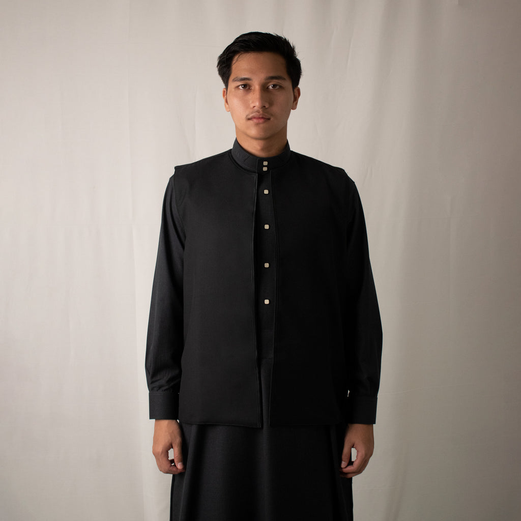 Vest Outer Collarless - Black
