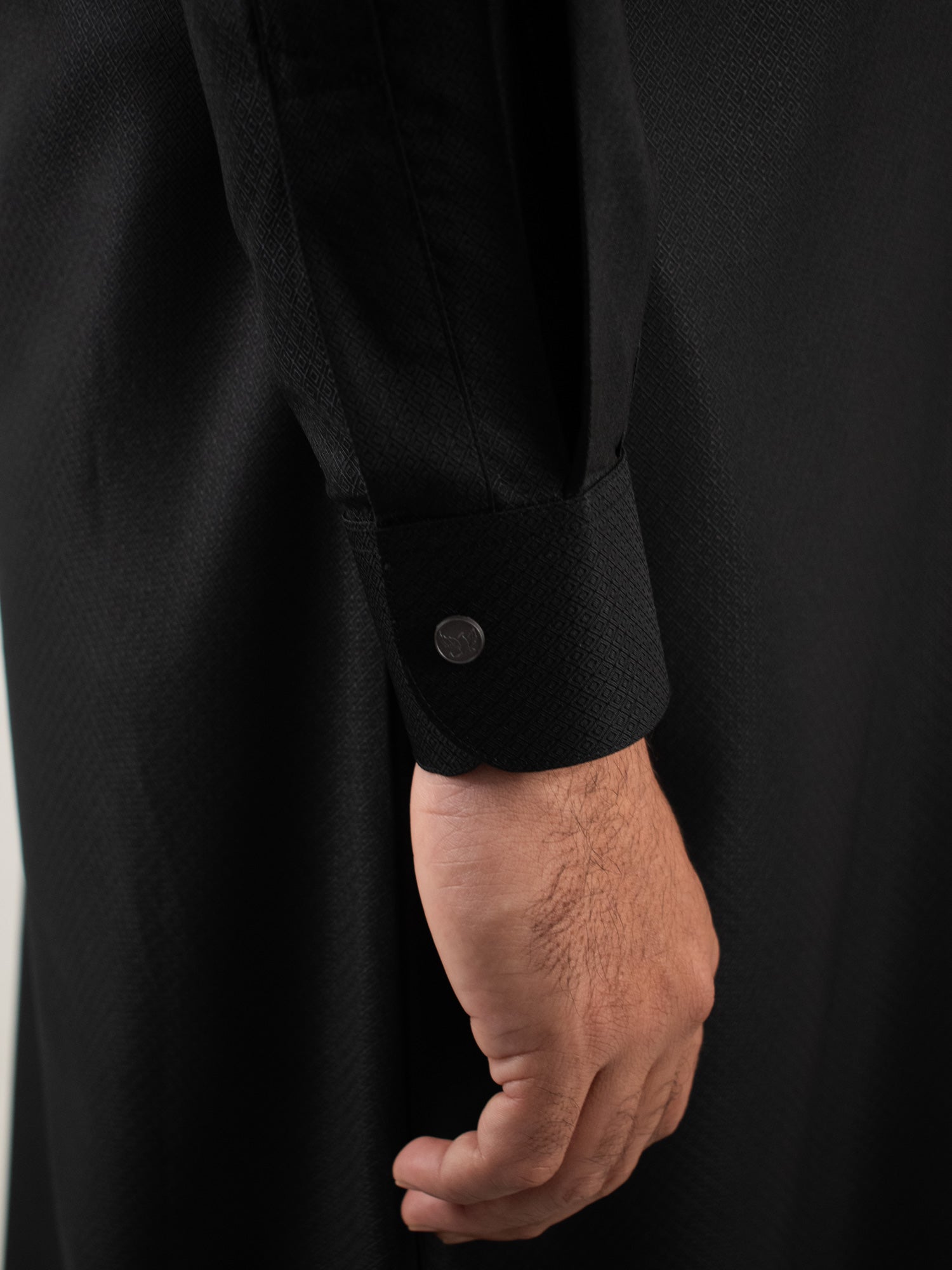 Fibonaccie Thobe Cotton Blend - Black Cuff