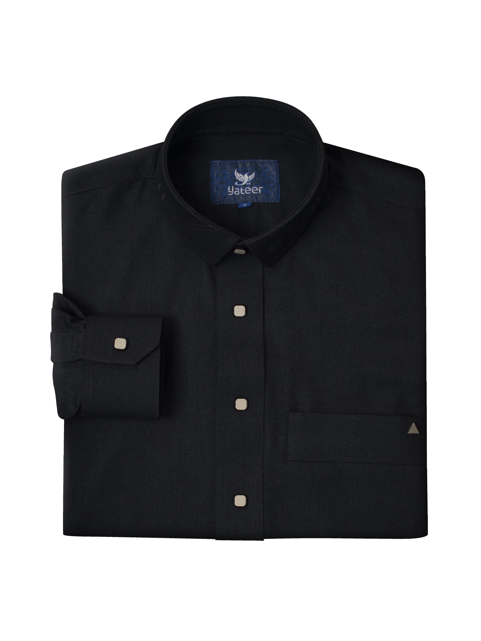 Ahsan Semiwool - Charcoal & Dark Brown