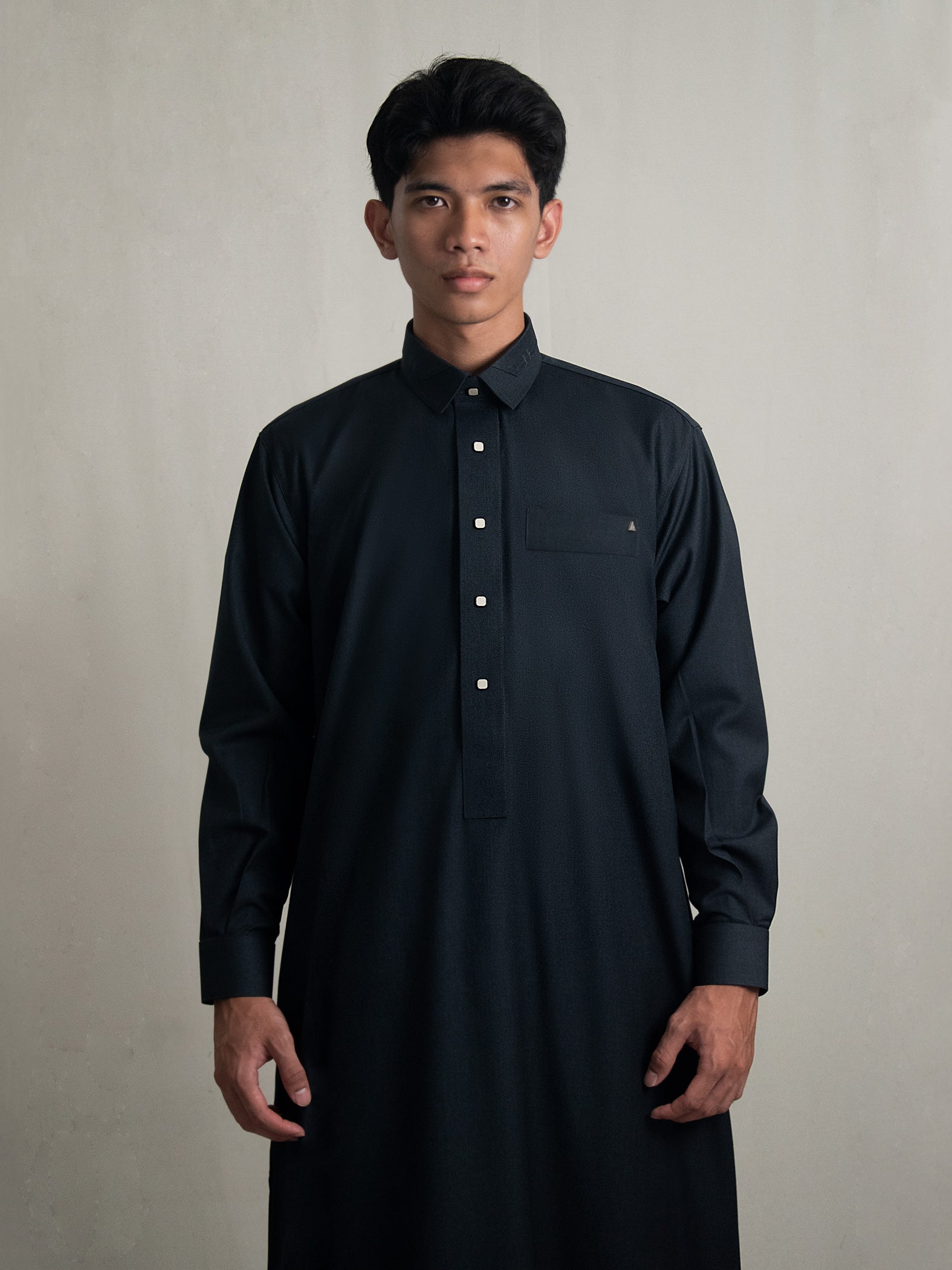 Ahsan Semiwool - Charcoal & Dark Brown