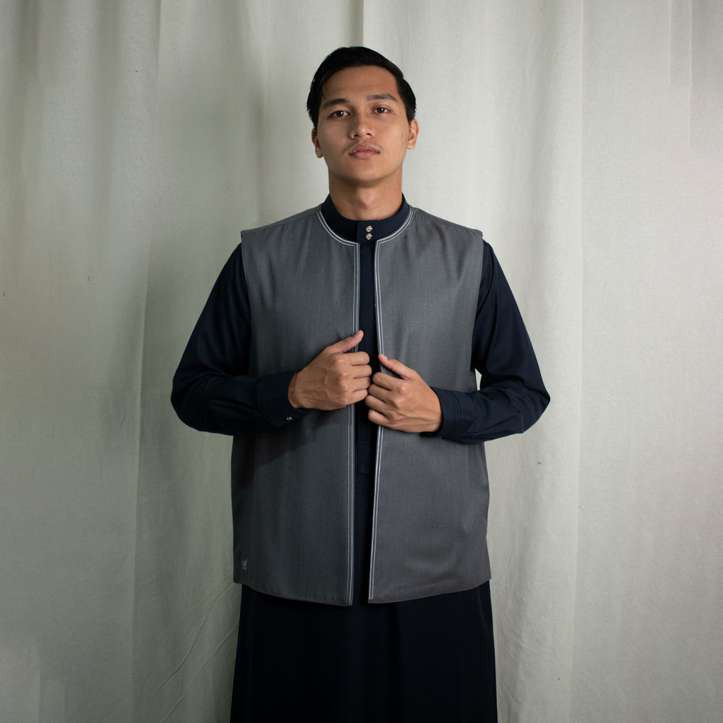 Vest Outer Collarless - Gray