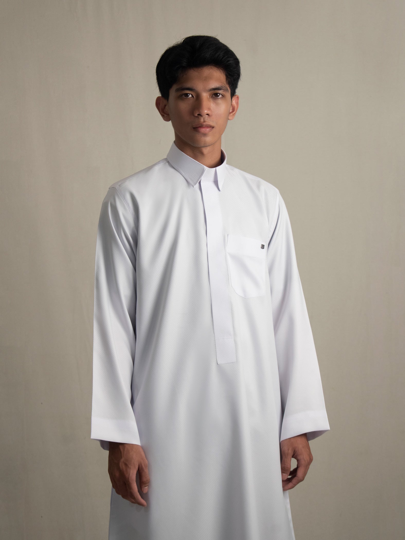 Fibonaccie Thobe Cotton Blend - White