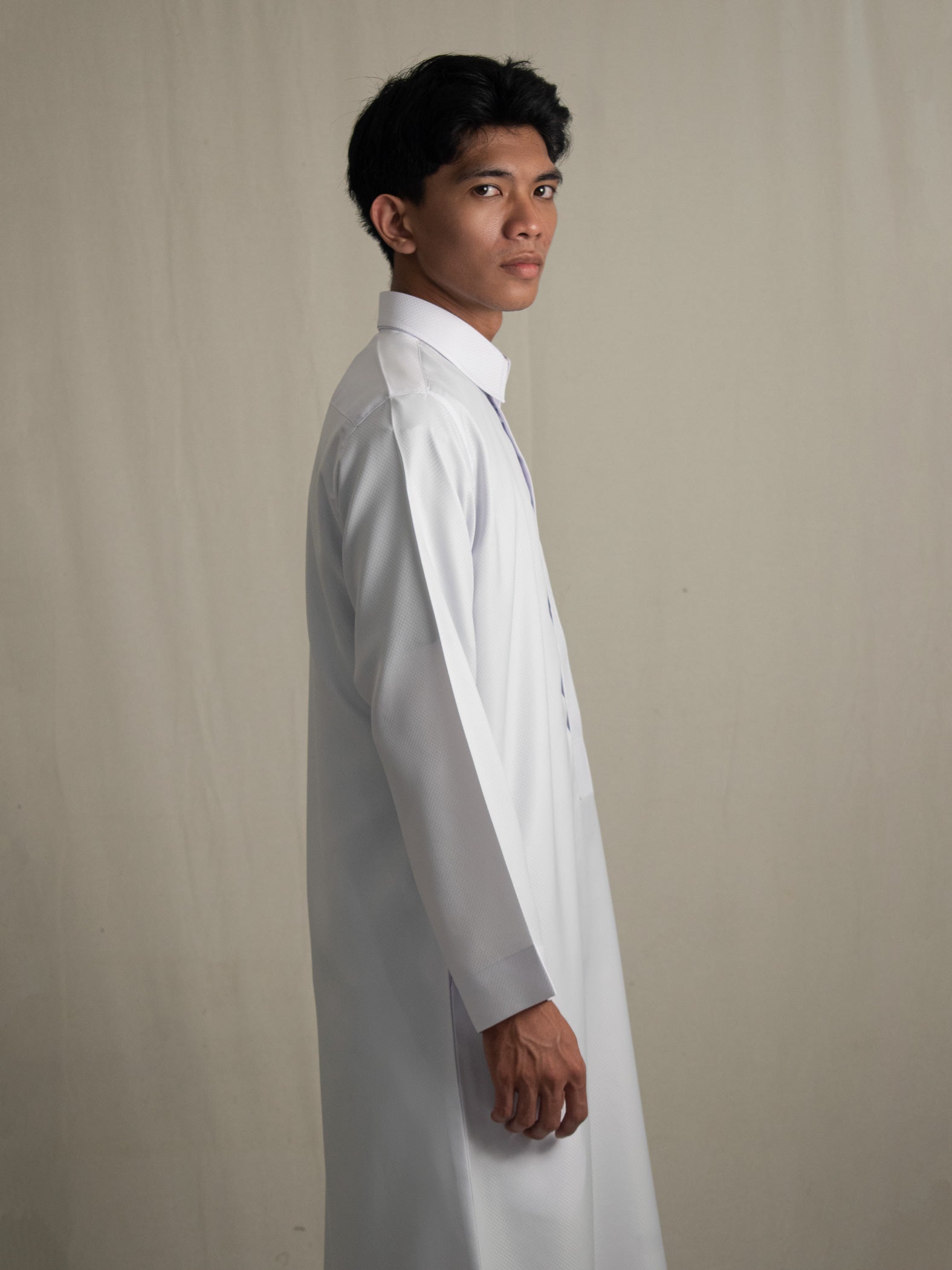 Fibonaccie Thobe Cotton Blend - White