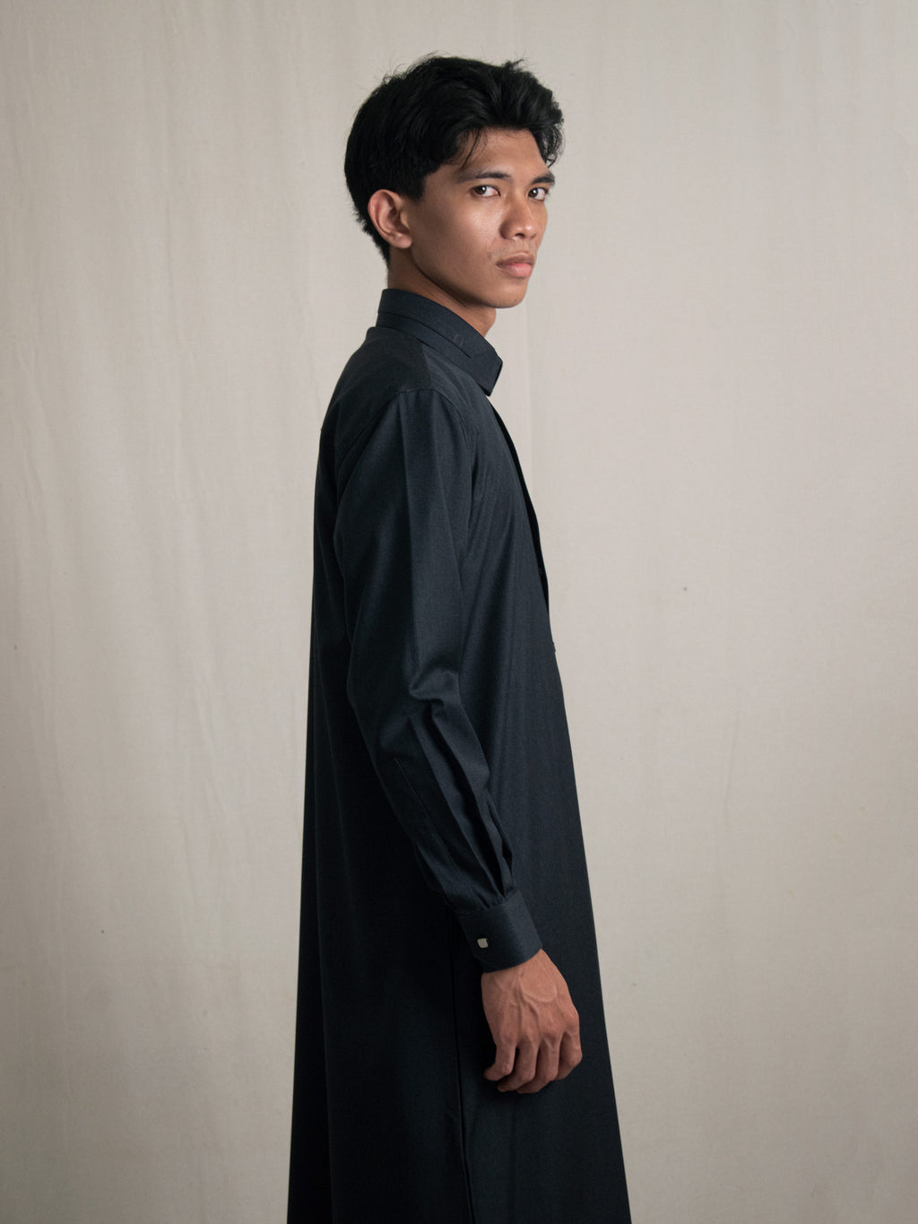 Ahsan Semiwool - Charcoal & Dark Brown