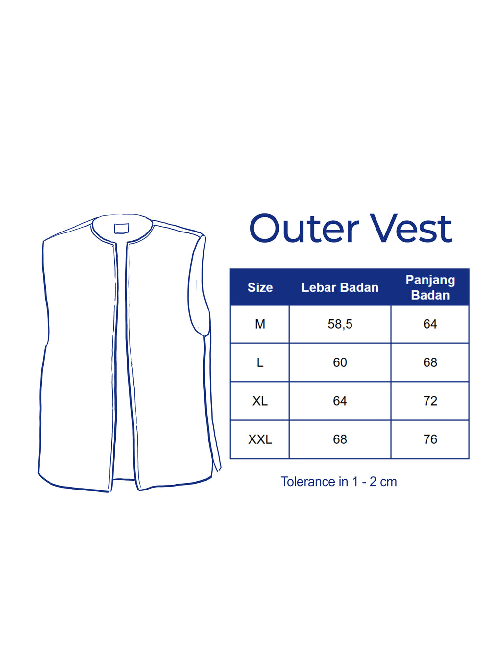 Vest Outer Collarless - White