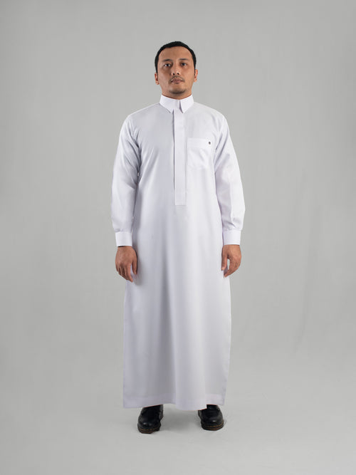 Durer Thobe Cotton Blend - White Cuff